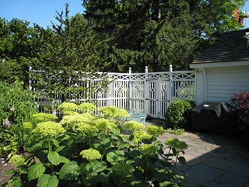 view across BBQ terrace